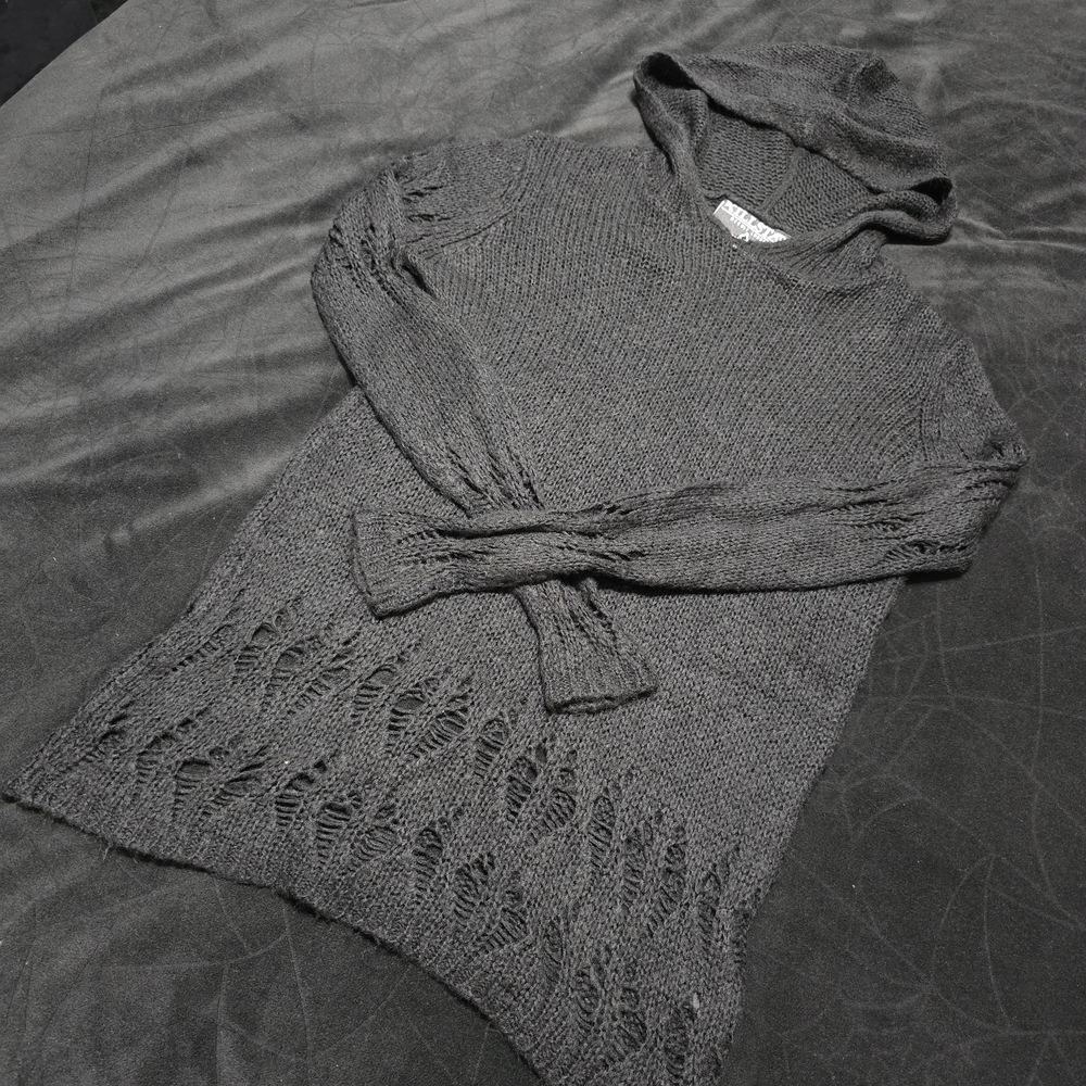 Killstar Black Knit Hooded Sweater